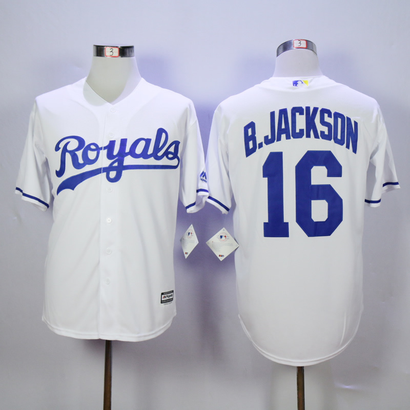 Men Kansas City Royals #16 B.Jackson White MLB Jerseys